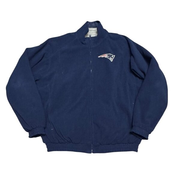 NEW ENGLAND PATRIOTS REVERSIBLE Fleece Waterproof NFL Football Jacket Mens Large - Picture 3 of 7
